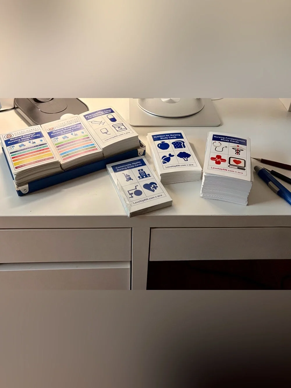 Nursing School Flash Card Sets - Color coded & Numerical FREE card box organizer